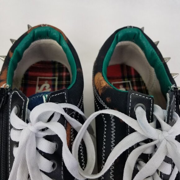Vans Old Skool Shoes Men's 9 Women's 10.5 Zip Tartan Daze Acid Tie Dye Spikes - Picture 13 of 16